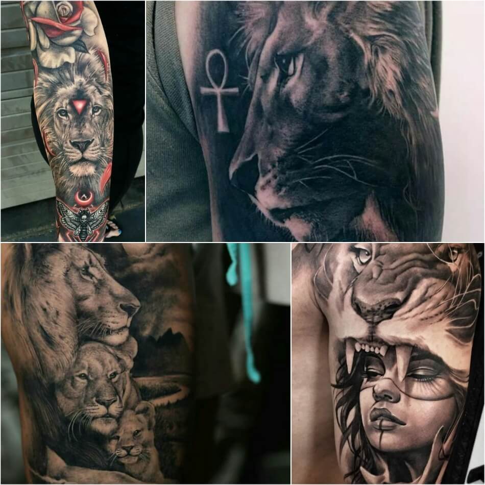 Тату лев - Тату Лев для Мужчин - Мужские Татуировки со Львом