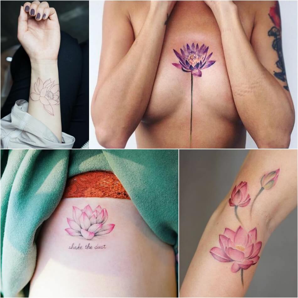 Татуировки для девушек небольшие в виде цветов