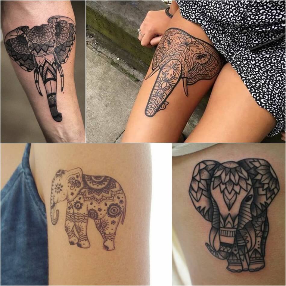 Тату Слон - Тату Слон мандала - Татуировка мандала слон