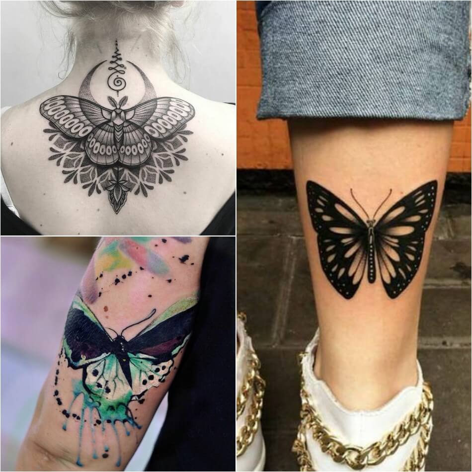 Тату бабочка - Женские тату с бабочкой - Татуировка бабочка женская