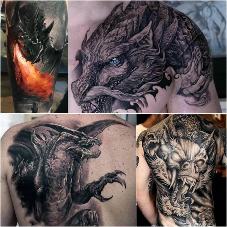 татуировка в форме дракона