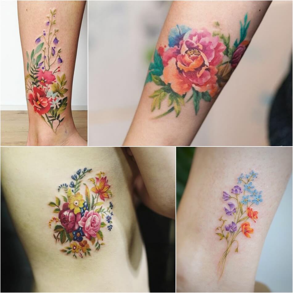 Тату цветы значение - Тату цветы - Татуировка полевые цветы
