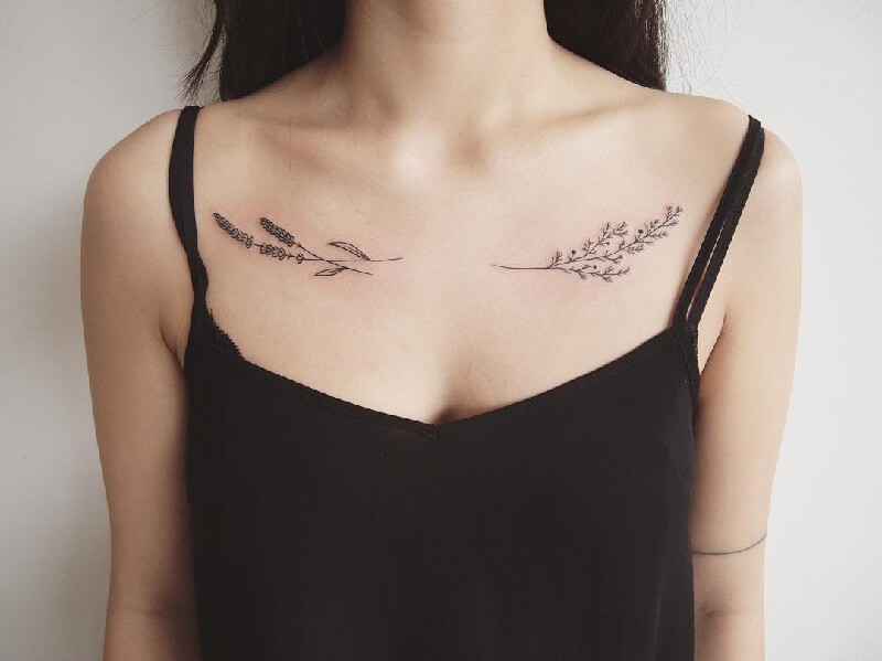 Татуировки для девушек надписи на ключице (68 фото)