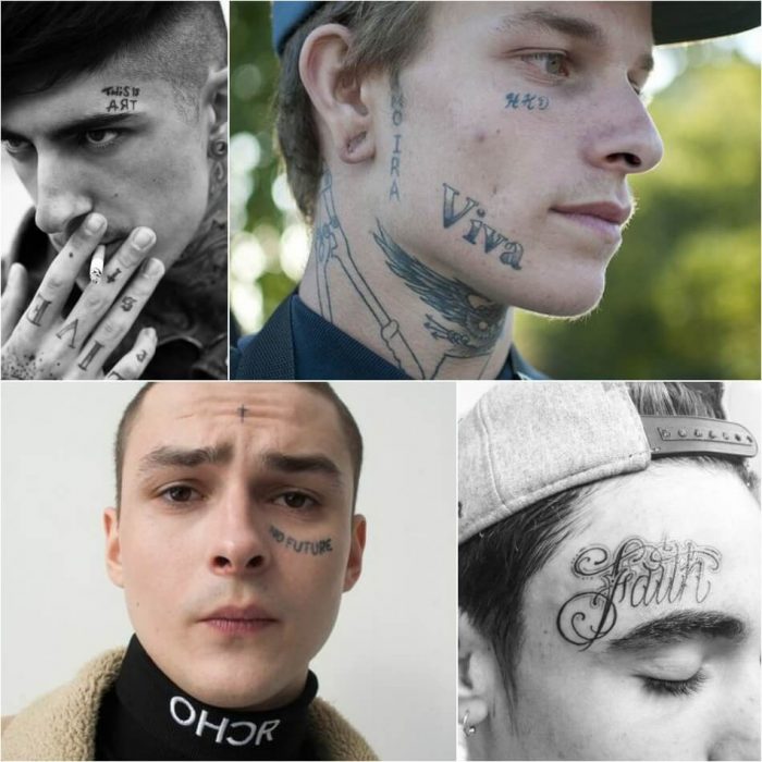 тату на лице -мужские тату на лице - тату на лице для мужчин - мужские татуировки на лице