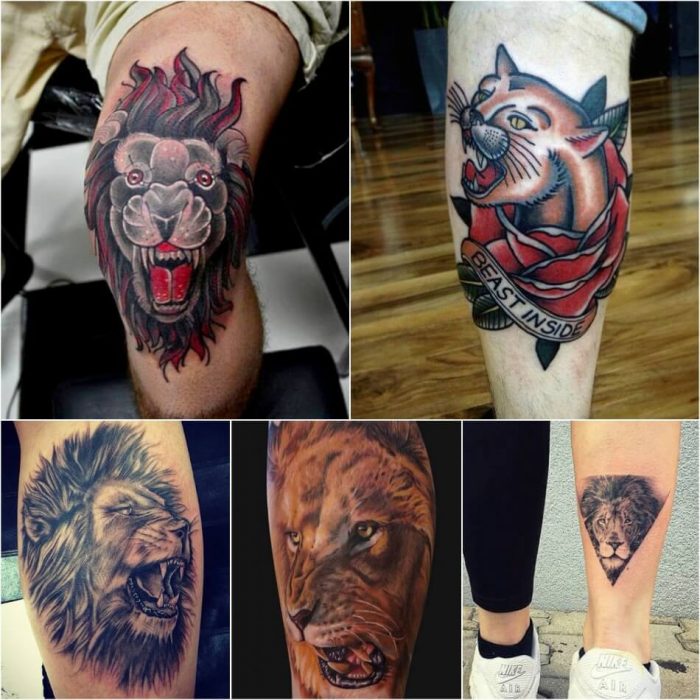 тату с животными - тату лев - татуировки с дикими животными - татуировка лев 