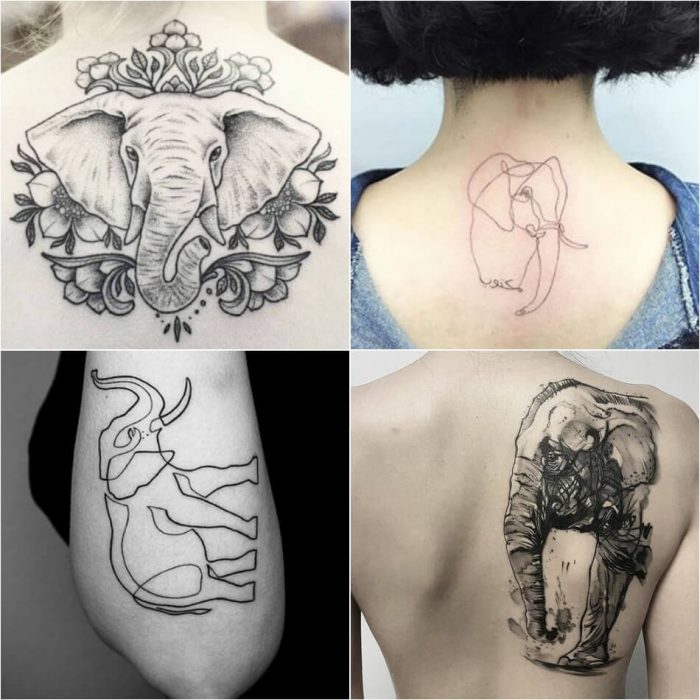 тату животные - тату слон - татуировка слон - тату с животными 